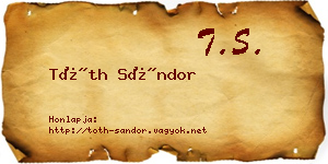 Tóth Sándor névjegykártya